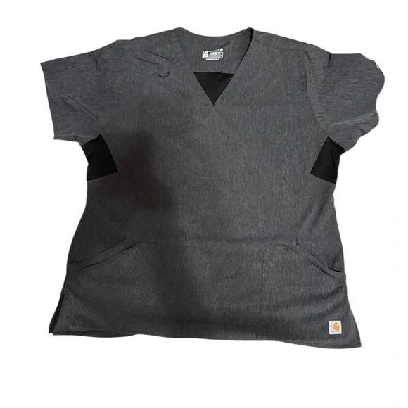 Carhartt Gray V-Neck Scrub Top & Pant Set - Picture 2 of 7